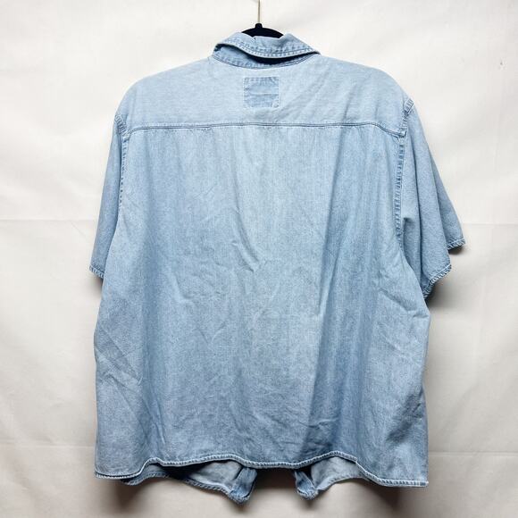 Vintage Quizz Womens Shirt 2X Cotton Chambray Embroidered Cabincore Grandmacore - Picture 4 of 7